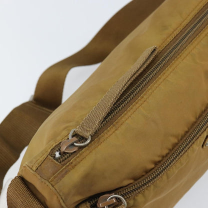 Prada PRADA Shoulder Bag Nylon Beige Silver Authentic 161725