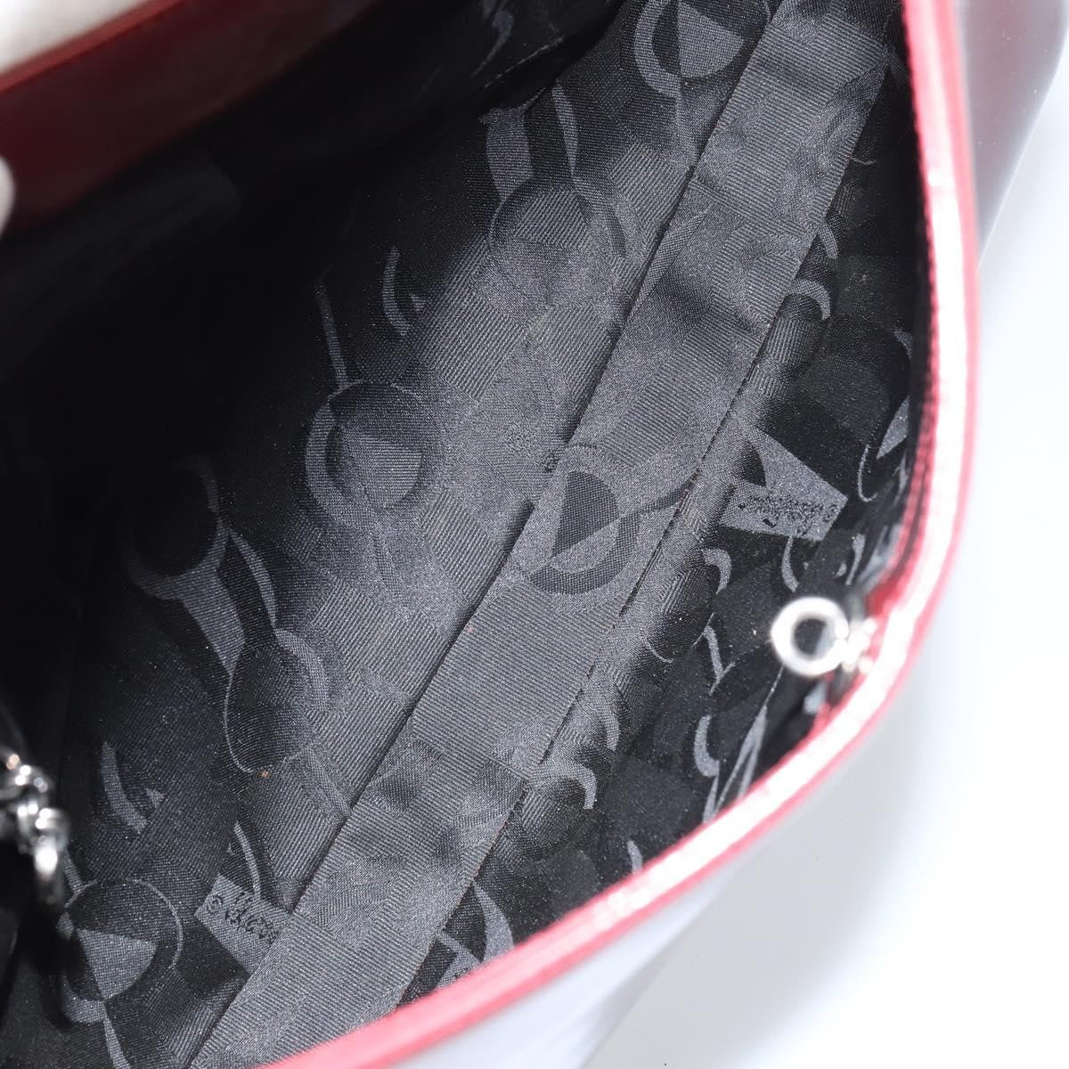 Salvatore Ferragamo Salvatore Ferragamo Gancini Shoulder Bag Patent leather Red Silver Authentic 160692