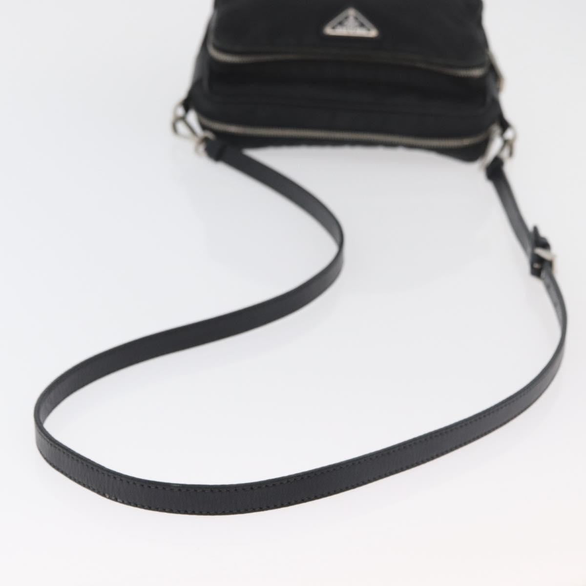 Prada PRADA Shoulder Bag Nylon Black Silver Authentic 175723