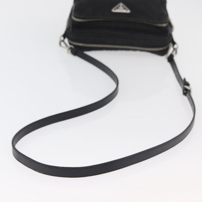 Prada PRADA Shoulder Bag Nylon Black Silver Authentic 175723