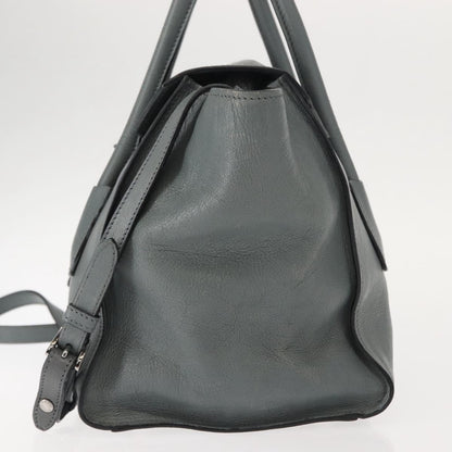 Prada PRADA Hand Bag Leather Gray Silver Authentic 149313