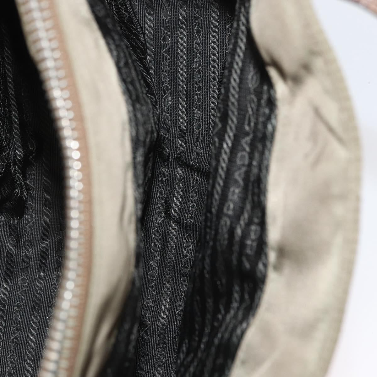 Prada PRADA Hand Bag Nylon Khaki Silver Authentic 173838