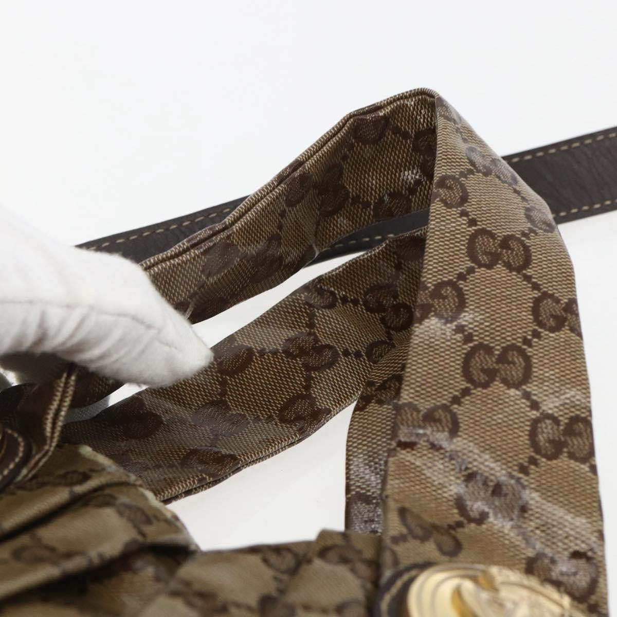 Gucci GUCCI GG Crystal Histeria Bag Coated Canvas 2way Beige Gold 203486 Authentic 154644