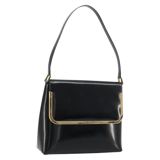 Gucci GUCCI Shoulder Bag Patent leather Black Gold 001 2113 1792 Authentic 149795