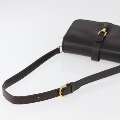 Gucci GUCCI Shoulder Bag Leather Brown Gold Authentic ep14284