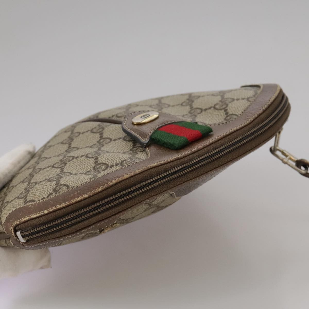 Gucci GUCCI GG Supreme Web Sherry Line Shoulder Bag PVC Beige 904 02 047 Authentic 111359