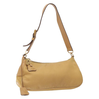 Prada PRADA Shoulder Bag Nylon Beige Gold Authentic 131423