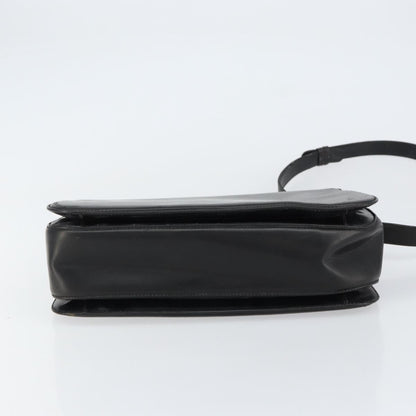 Gucci GUCCI Shoulder Bag Leather Black Gold Authentic 155306