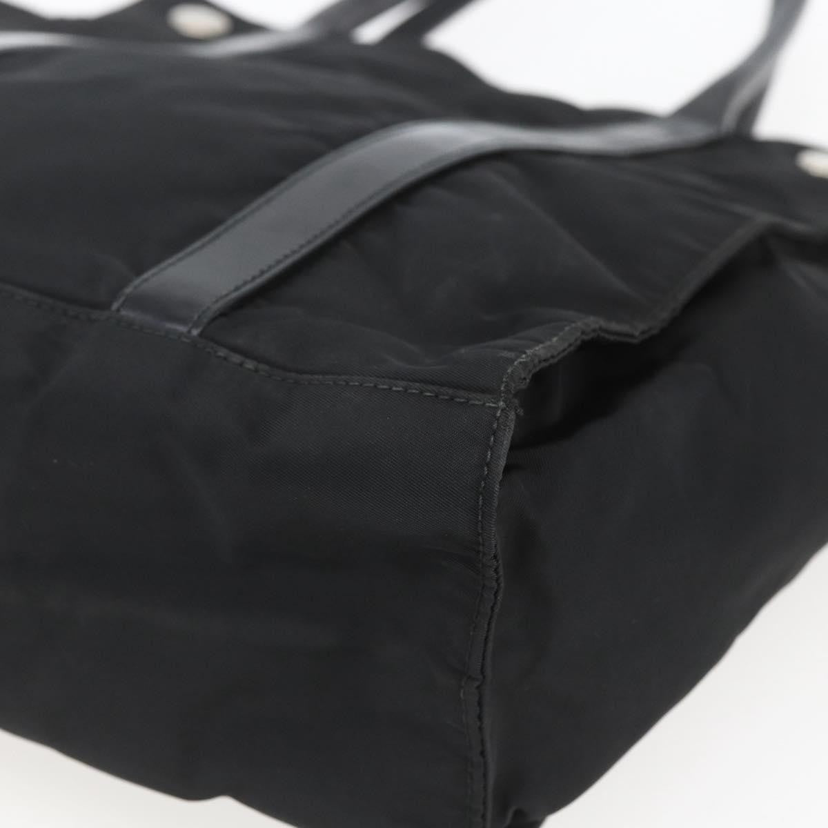 Prada PRADA Hand Bag Nylon Black Silver Authentic 153784