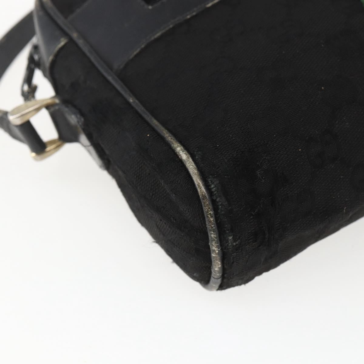 Gucci GUCCI GG Canvas Web Sherry Line Shoulder Bag Black Gold Authentic 158418