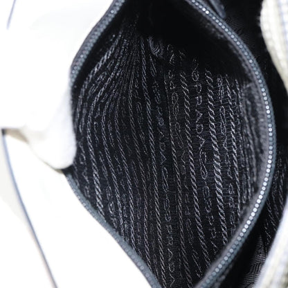 Prada PRADA Shoulder Bag Patent leather White Silver Authentic 162846