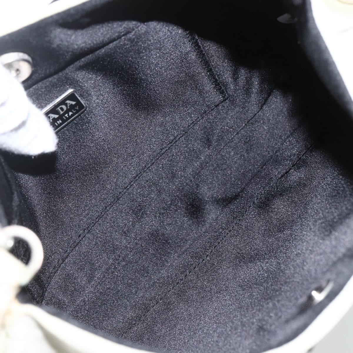 Prada PRADA Shoulder Bag Nylon Beige Silver Authentic 162128