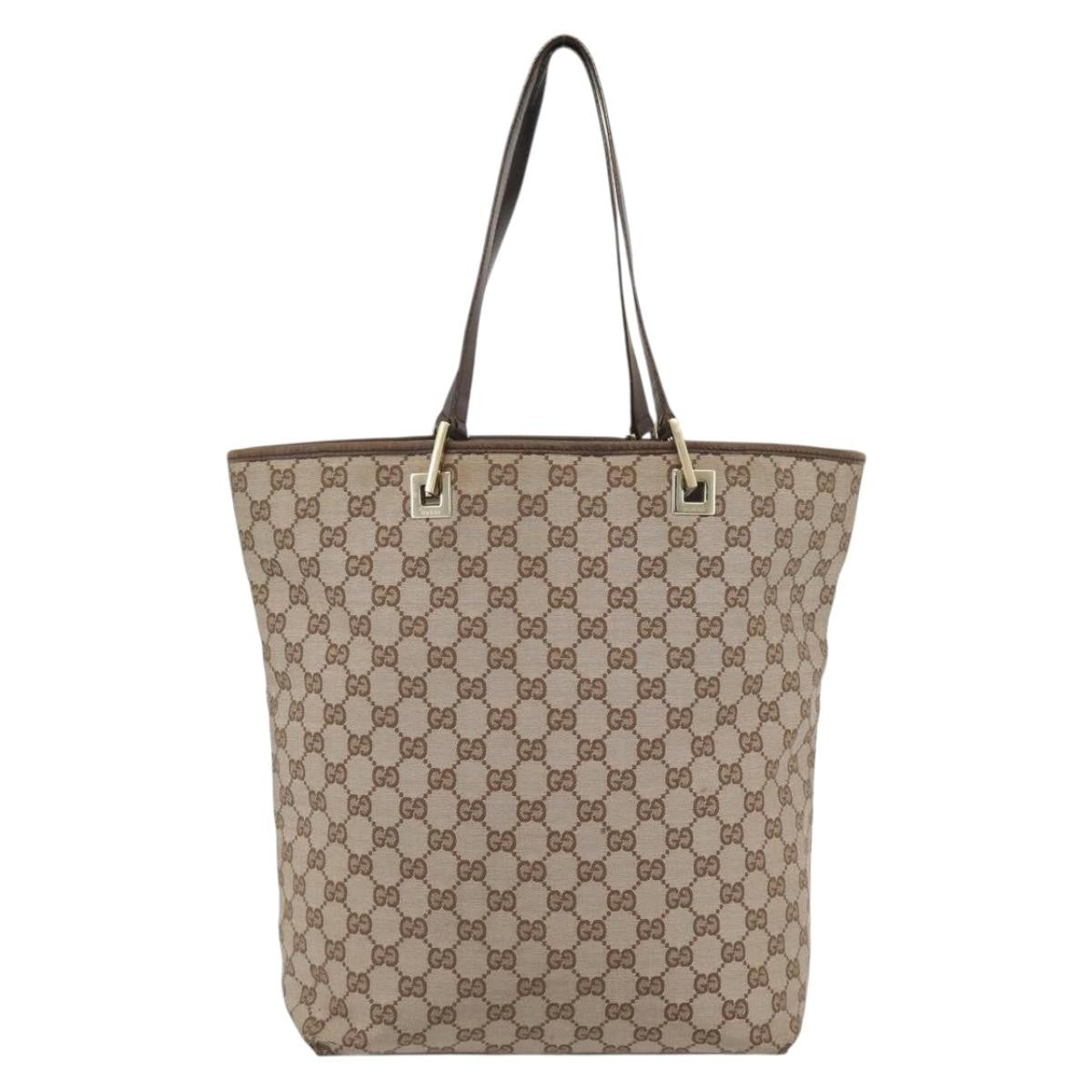 Gucci GUCCI GG Canvas Tote Bag Beige Gold 002 1098 1705 Authentic bs35275