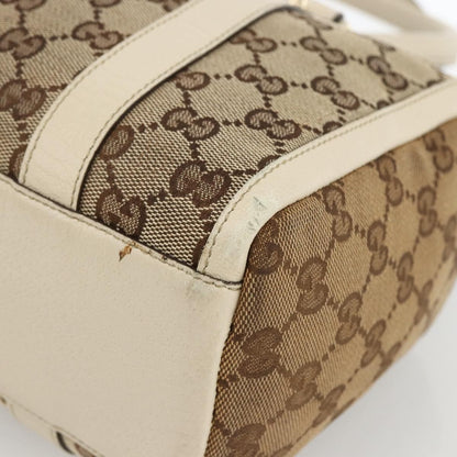 Gucci GUCCI GG Canvas Hand Bag Beige Gold 130942 Authentic BSZ194