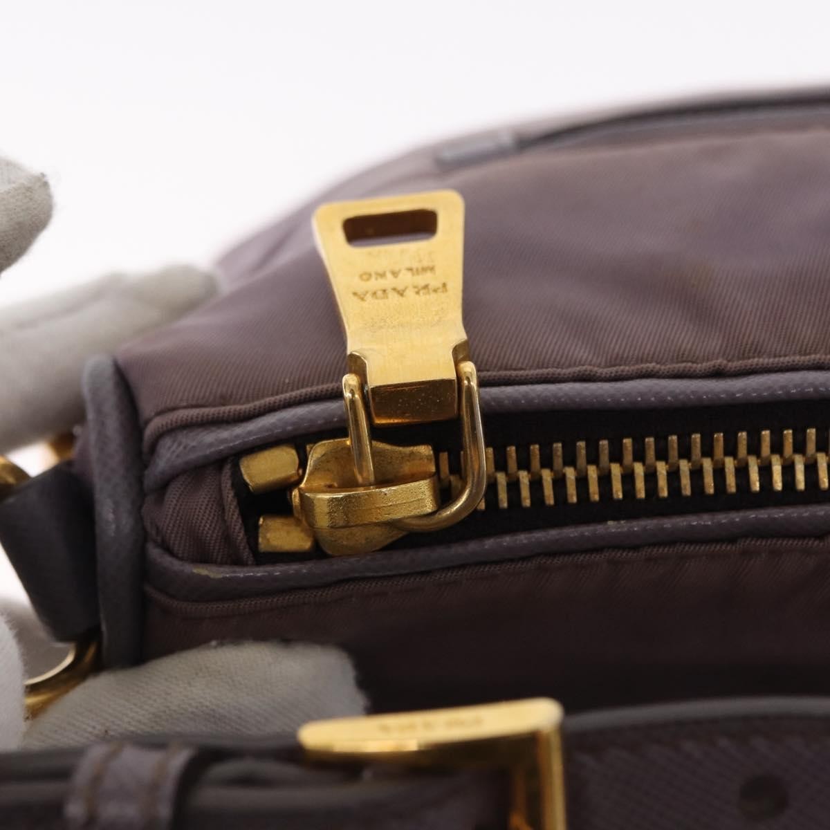 Prada PRADA Shoulder Bag Nylon Gold Purple Authentic 156015