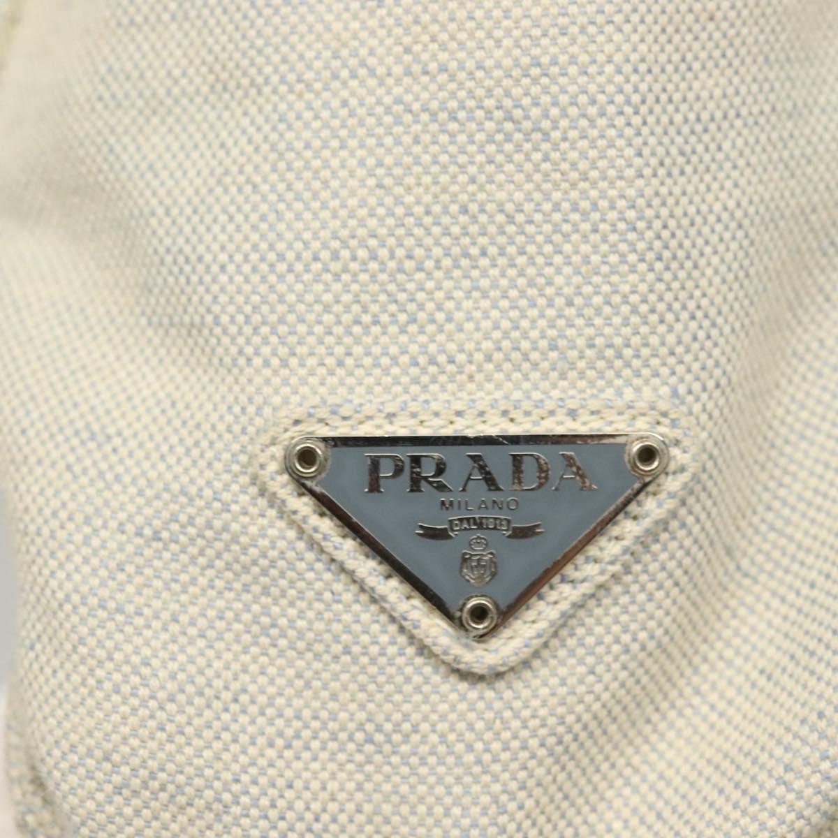 Prada PRADA Tote Bag Canvas Beige Silver Authentic 133386