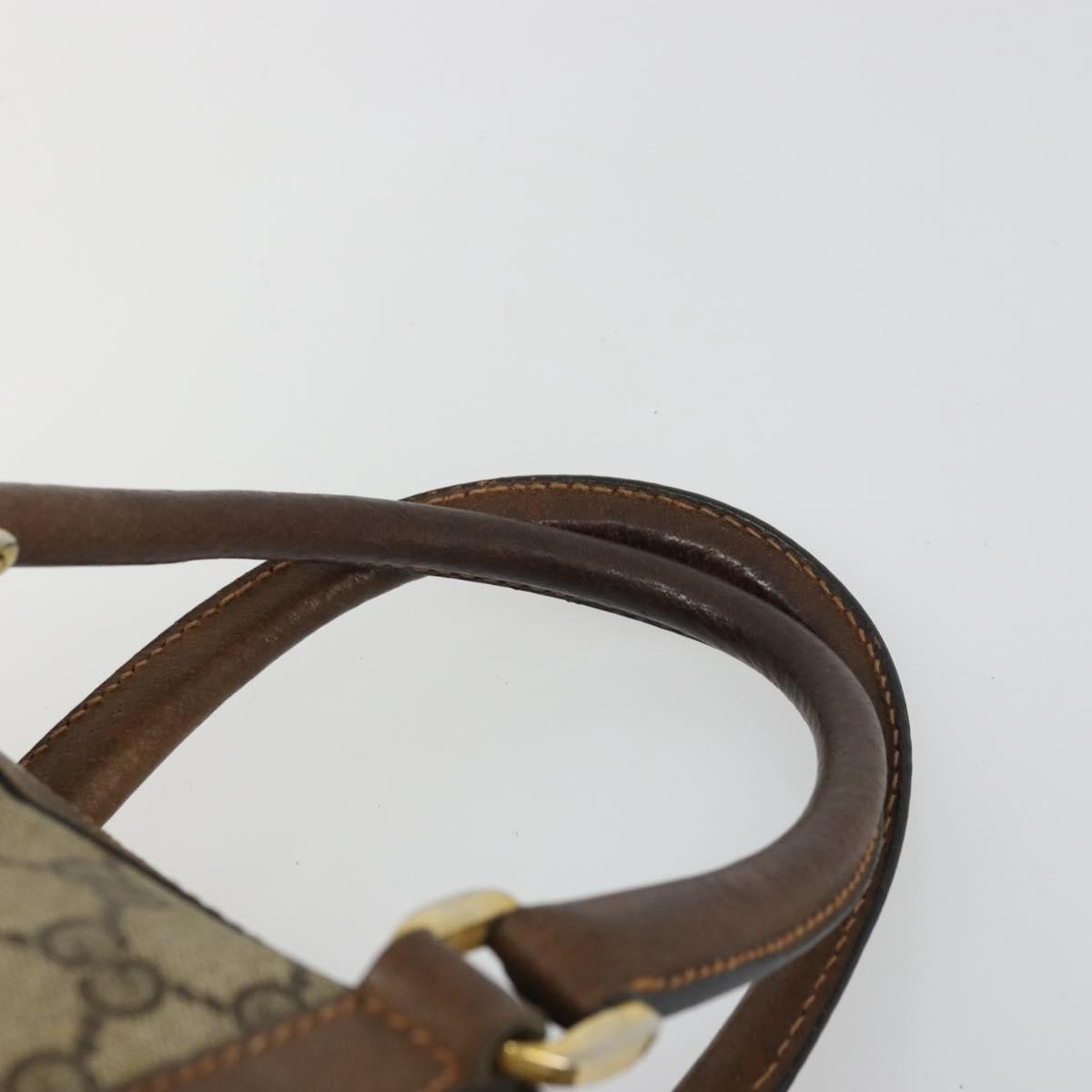 Gucci GUCCI GG Supreme Hand Bag PVC Beige Gold Authentic YKZ987