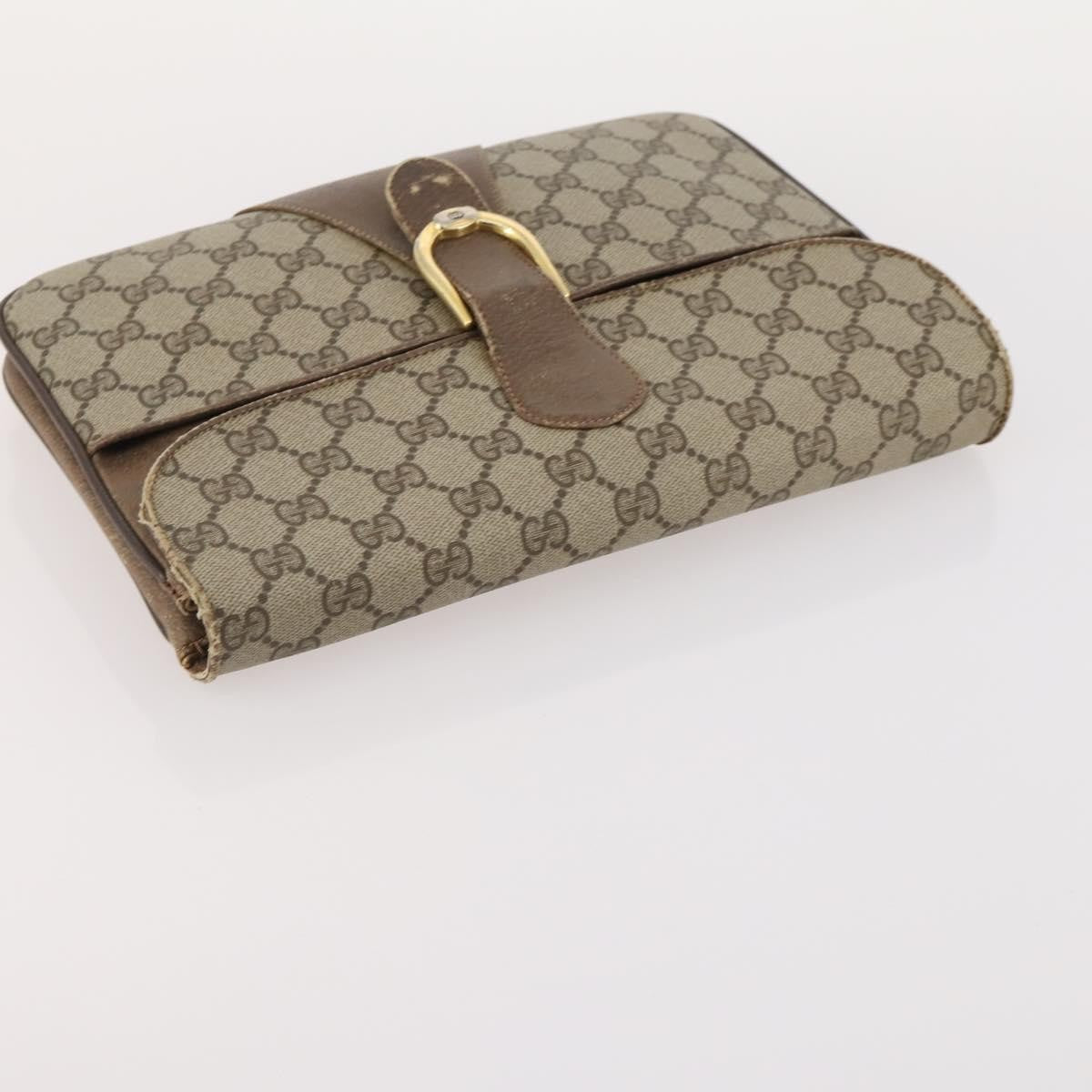 Gucci GUCCI GG Supreme GG Crystal GG Canvas Bag PVC 4 Set Navy Beige Authentic YKZ424
