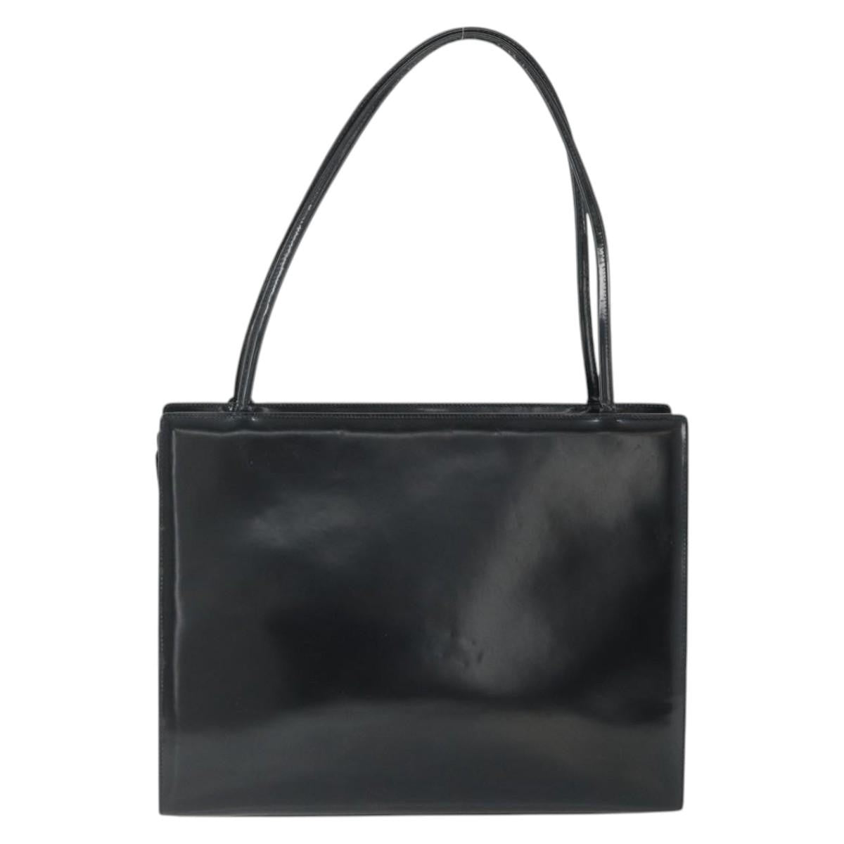 Dior Christian Dior Tote Bag Patent leather Black Silver Authentic 176564A