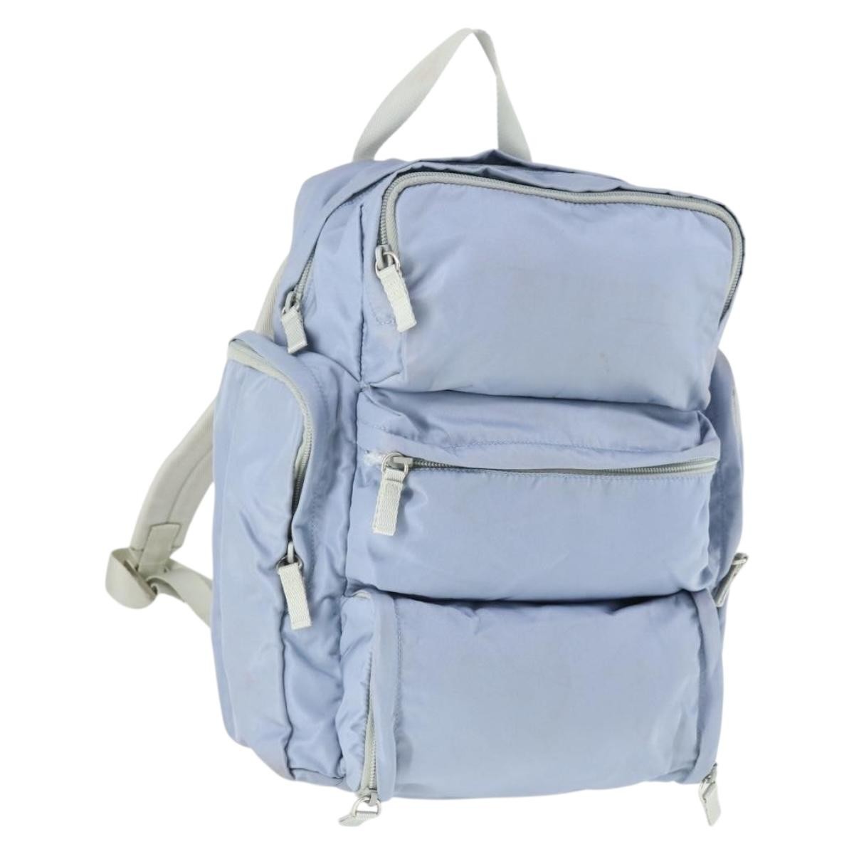 Prada PRADA Backpack Nylon Light Blue Silver Authentic 169576 Bag
