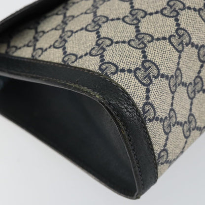 Gucci GUCCI GG Supreme Sherry Line Clutch Bag PVC Navy Red 84 01 007 Authentic 153350