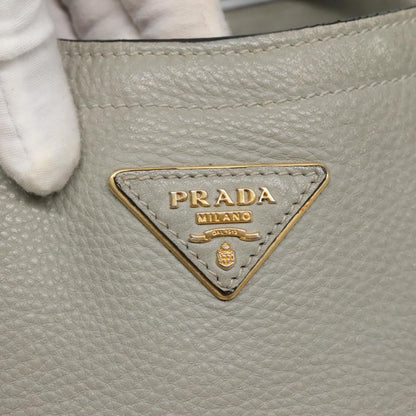 Prada PRADA Hand Bag Leather 2way Gray Authentic BA005