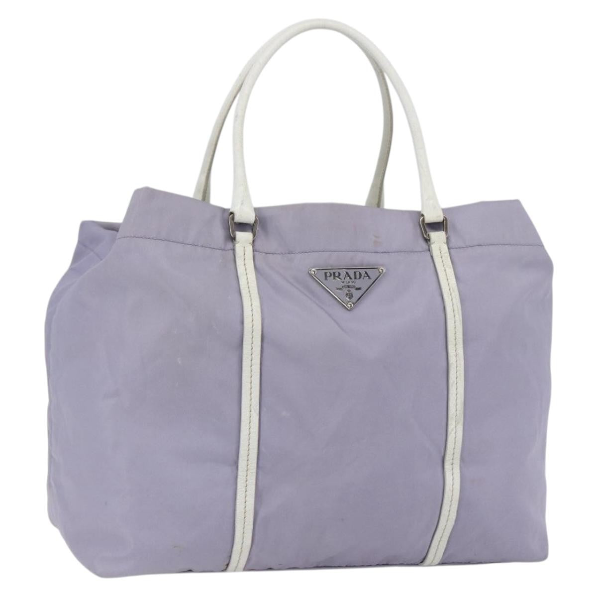 Prada PRADA Backpack Nylon Leather Purple Silver Authentic am10579 Bag