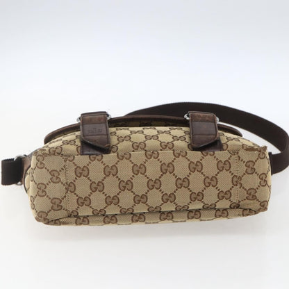 Gucci GUCCI GG Canvas Web Sherry Line Shoulder Bag Red Silver beige 145858 Authentic 166768