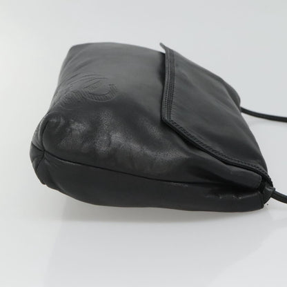 Loewe LOEWE Shoulder Bag Leather Black Gold Authentic 127349