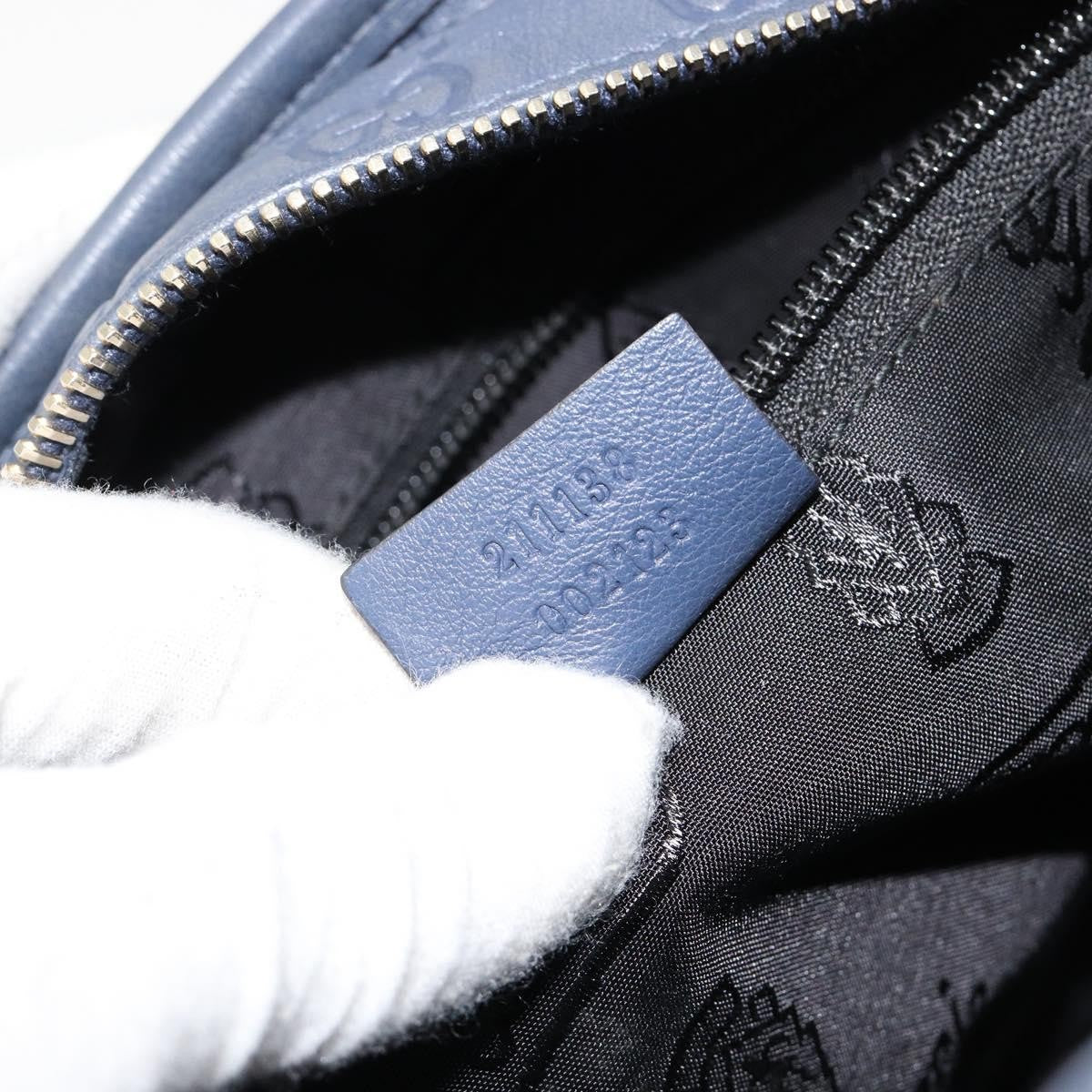 Gucci GUCCI GG Canvas Guccissima Tote Bag Leather Navy Gold 211138 Authentic 180831