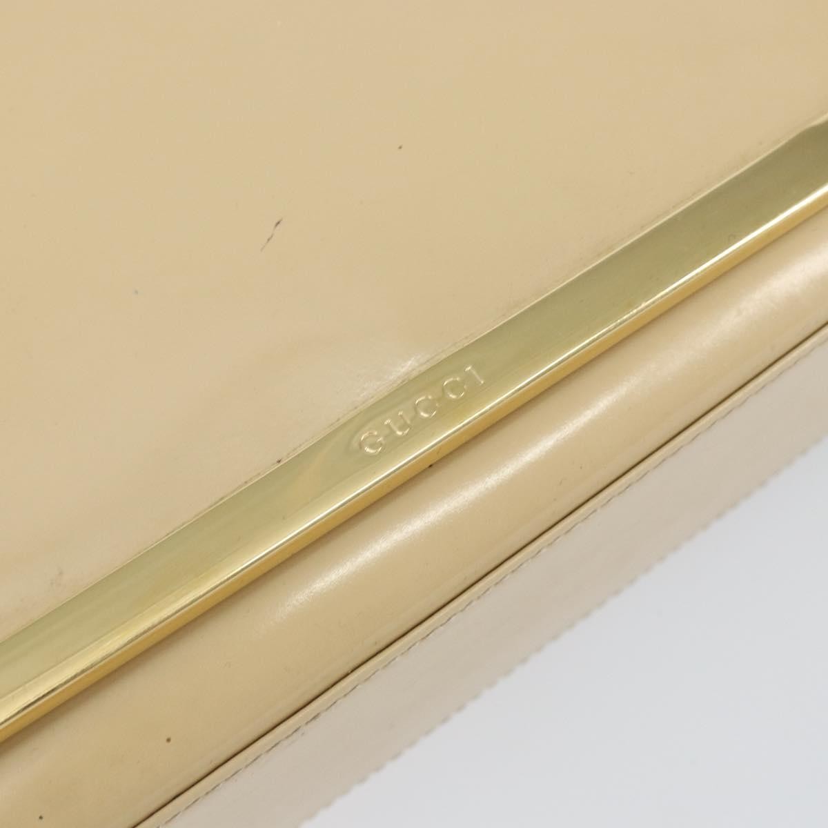 Gucci GUCCI Shoulder Bag Patent leather Beige Gold 007 2113 0278 Authentic bs30927