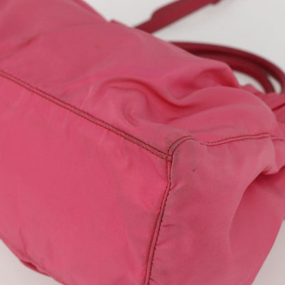 Prada PRADA Hand Bag Nylon 2way Pink Gold Authentic 159239