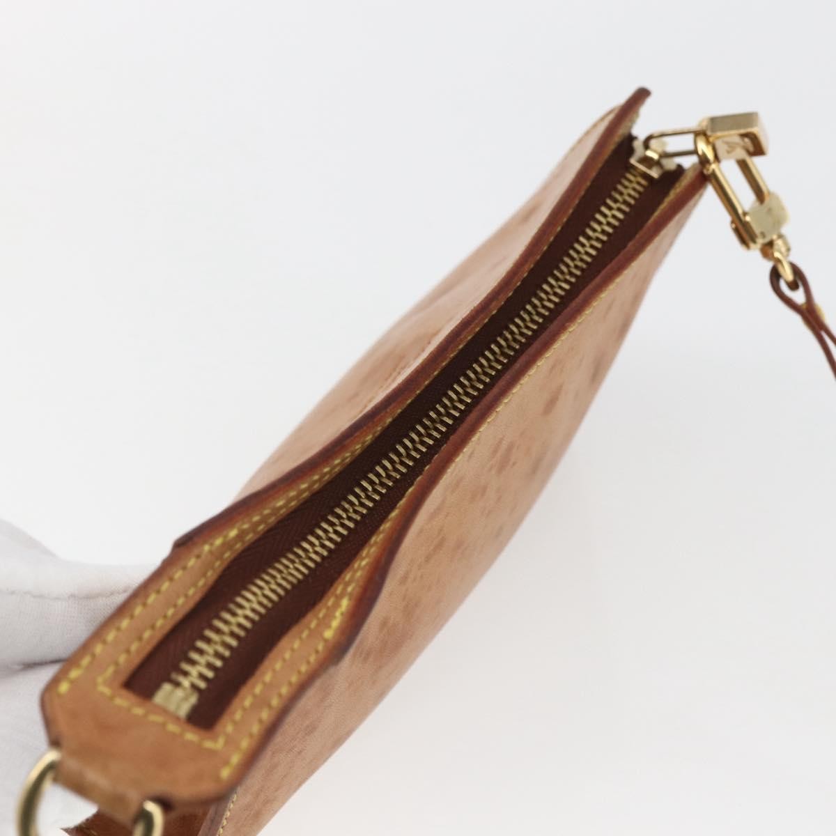 Louis Vuitton LOUIS VUITTON Nomad Cabas Amble PM Pouch Leather Beige M92502 LV Authentic 168227 Bag
