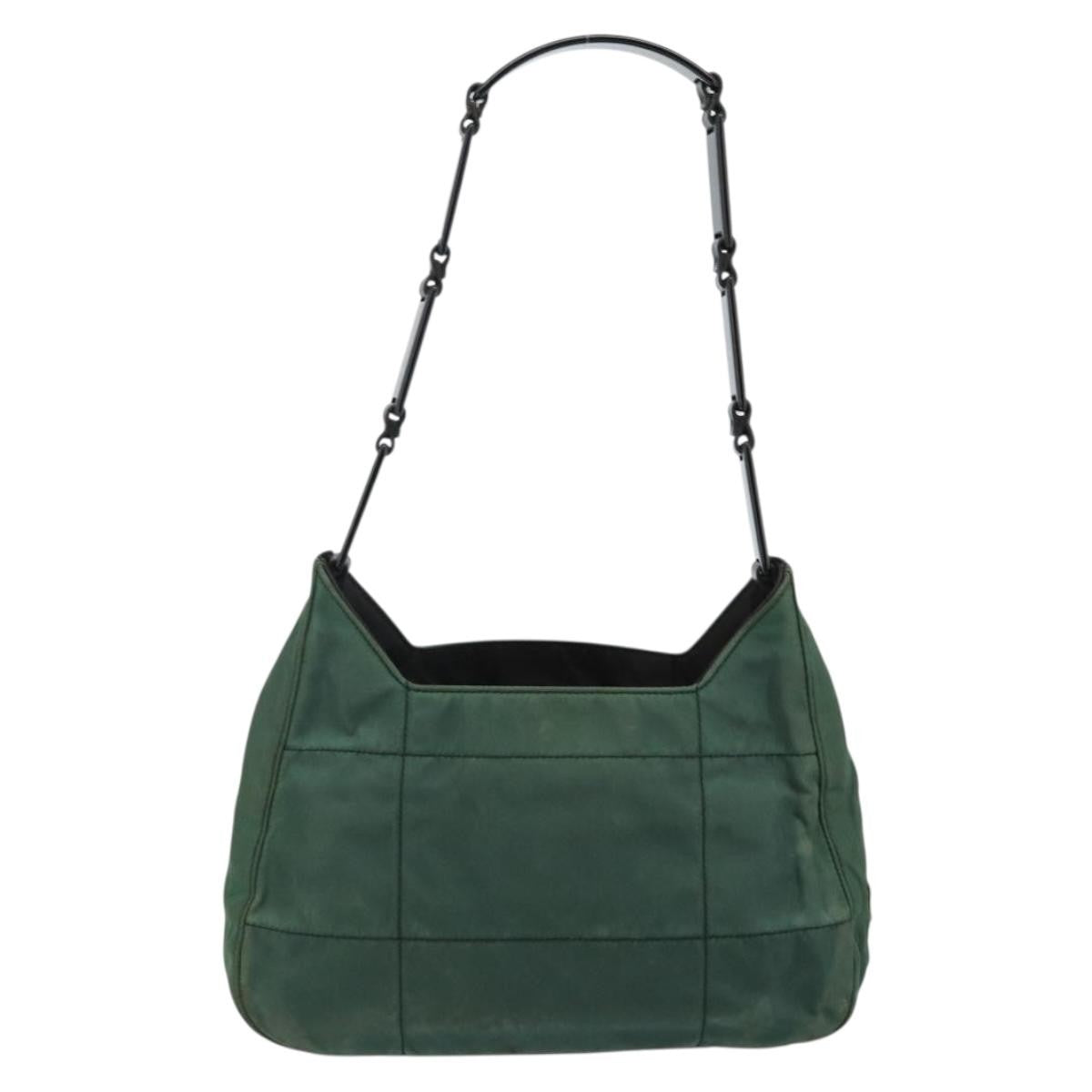 Prada PRADA Quilted Chain Shoulder Bag Nylon plastic Green Authentic mr1504