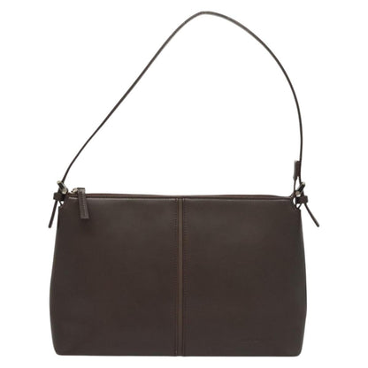 Burberry BURBERRY Shoulder Bag Leather Brown Silver Authentic BA2674