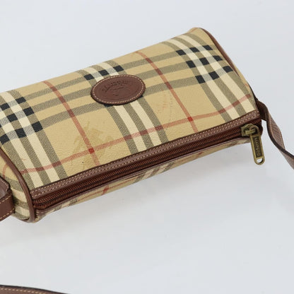Burberrys Burberrys Nova Check Shoulder Bag PVC Beige Gold Authentic ka004