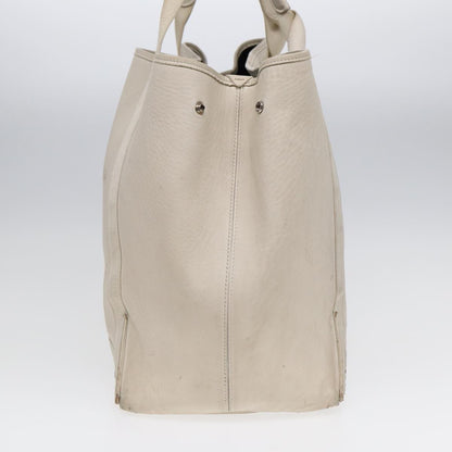 Balenciaga BALENCIAGA Navy Cabas Hand Bag Leather White Silver 339936 Authentic bs17140