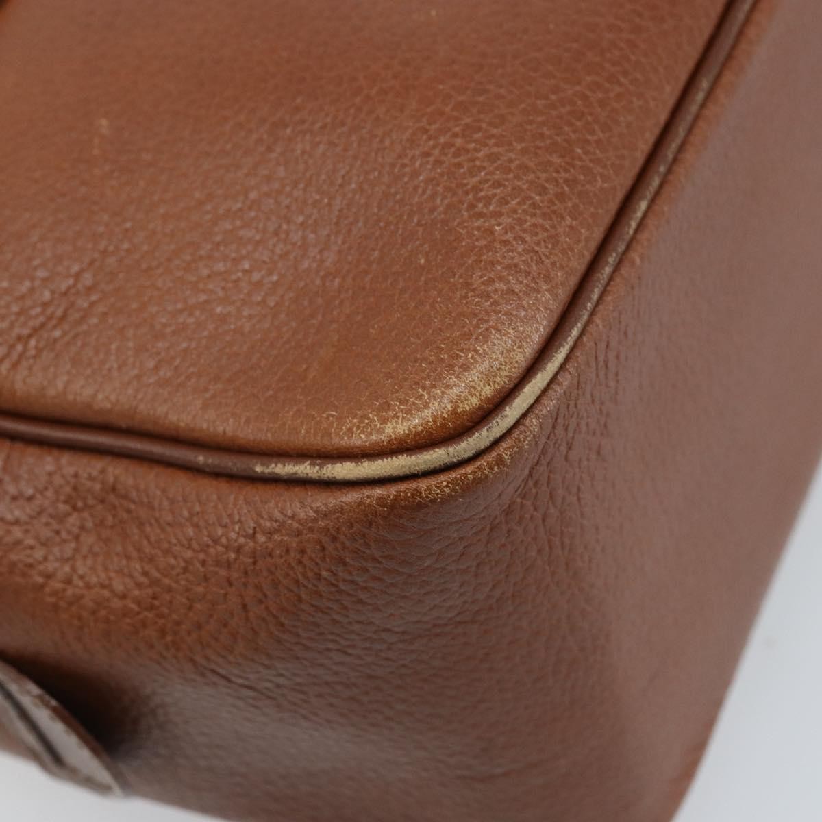 Burberrys Burberrys Hand Bag Leather Brown Gold Authentic ka3026