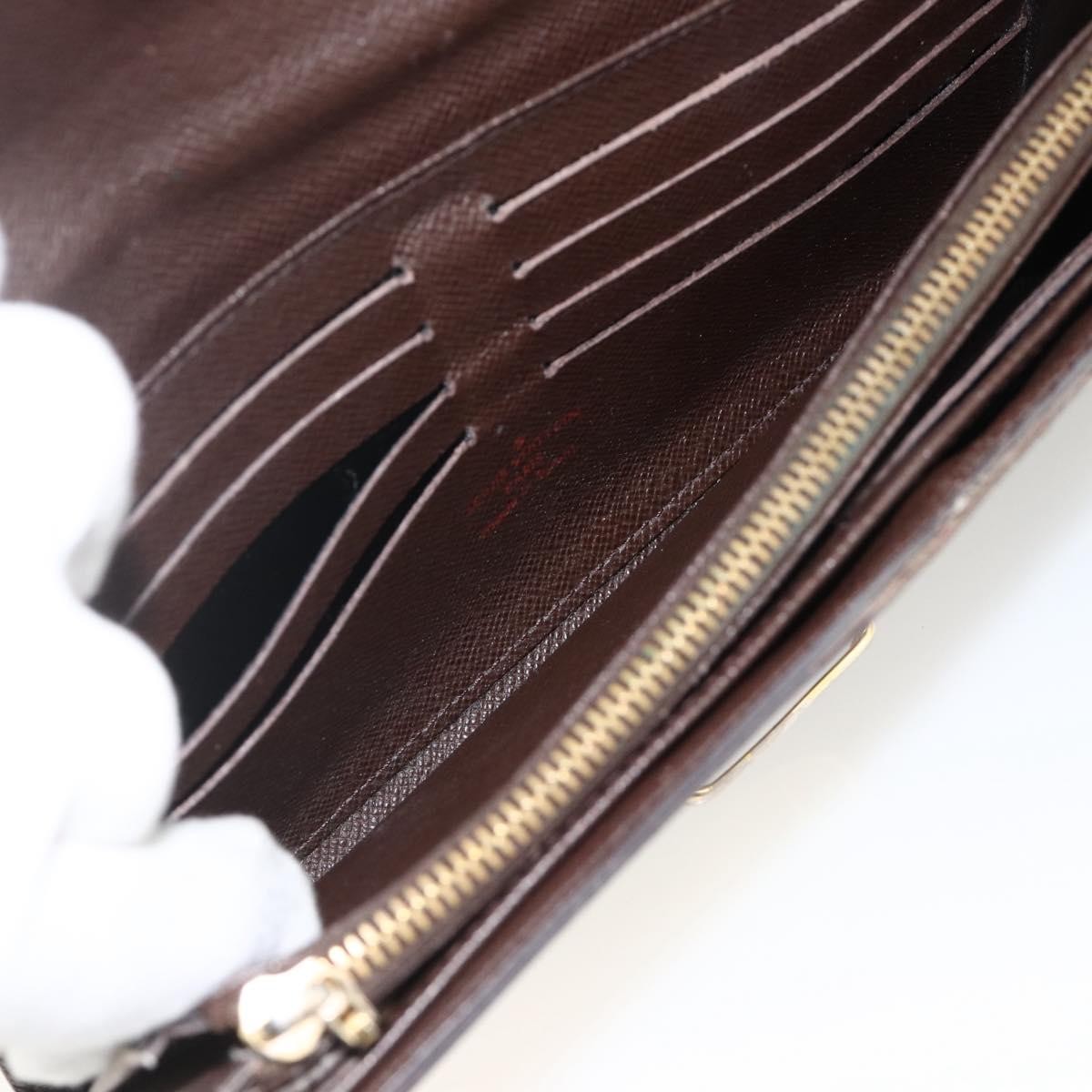 Louis Vuitton LOUIS VUITTON Damier Ebene Portefeuille Sistina Long Wallet N61747 Authentic bs34333 Bag