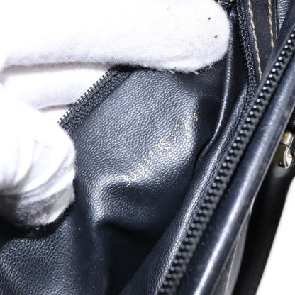 Fendi FENDI Pecan Canvas Hand Bag Navy Gold Authentic ep10858