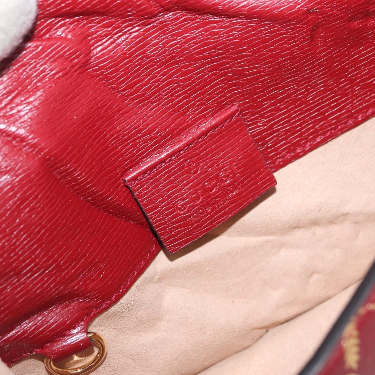 Gucci GUCCI GG Canvas Sylvie Sherry Line Chain Bag Leather Red 494646 Authentic BAZ806A