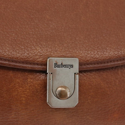 Burberrys Burberrys Nova Check Hand Bag Leather 2way Brown Gold Authentic bs33202