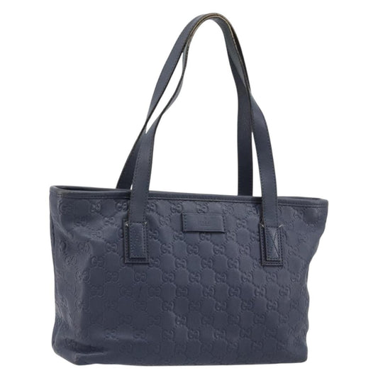 Gucci GUCCI GG Canvas Guccissima Tote Bag Leather Navy Gold 211138 Authentic 180831