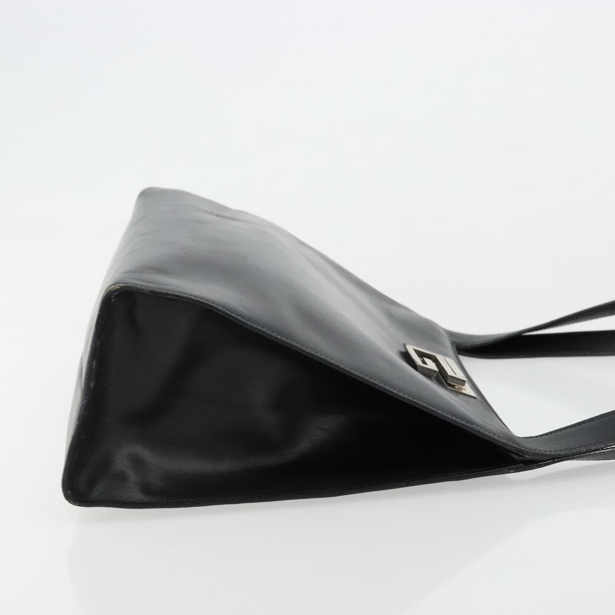 Gucci GUCCI Shoulder Bag Leather Black Silver 001 3038 Authentic 178252