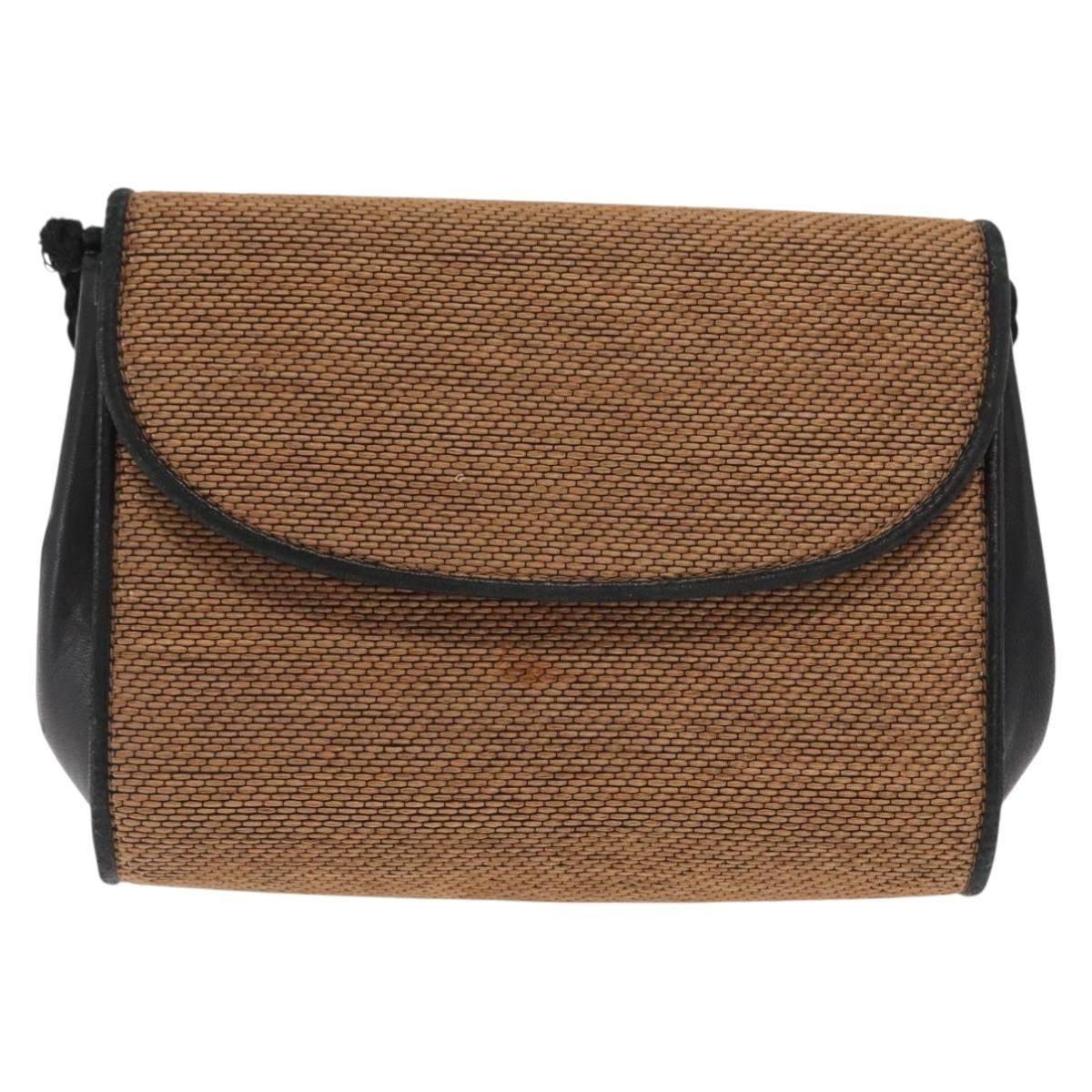 Gucci GUCCI Shoulder Bag Canvas Gold Brown Authentic ka1072