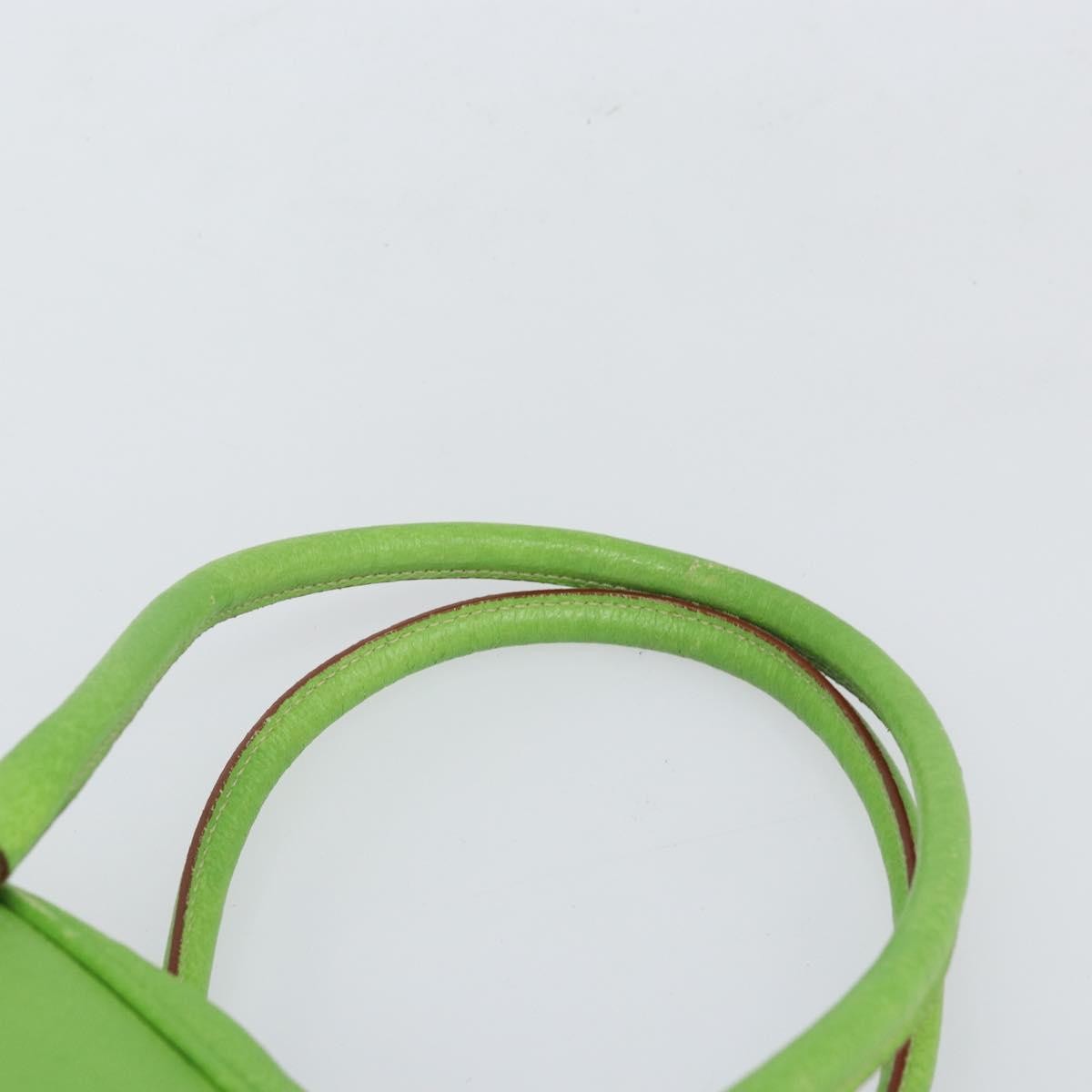 Prada PRADA Hand Bag Leather Silver Light green Authentic 172031