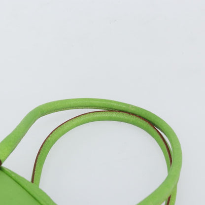 Prada PRADA Hand Bag Leather Silver Light green Authentic 172031
