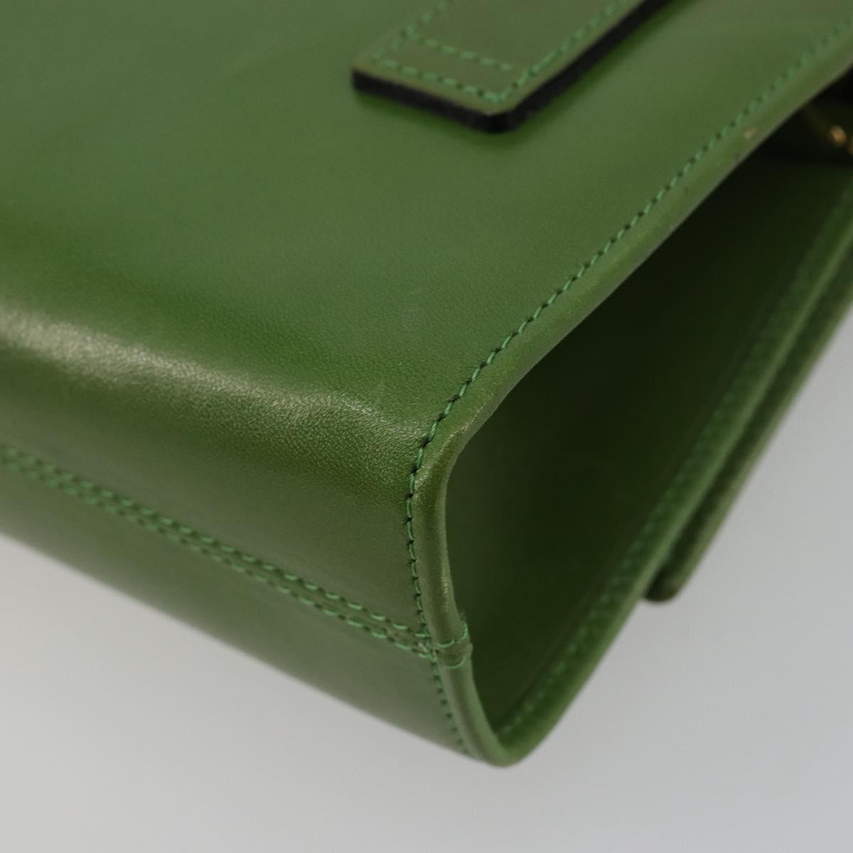 Salvatore Ferragamo Salvatore Ferragamo Vara Ribbon Chain Bag Leather Green Gold Authentic BA12890