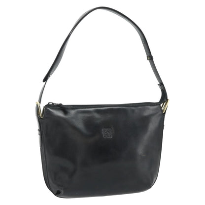 Loewe LOEWE Anagram Shoulder Bag Leather Black Gold Authentic 177548