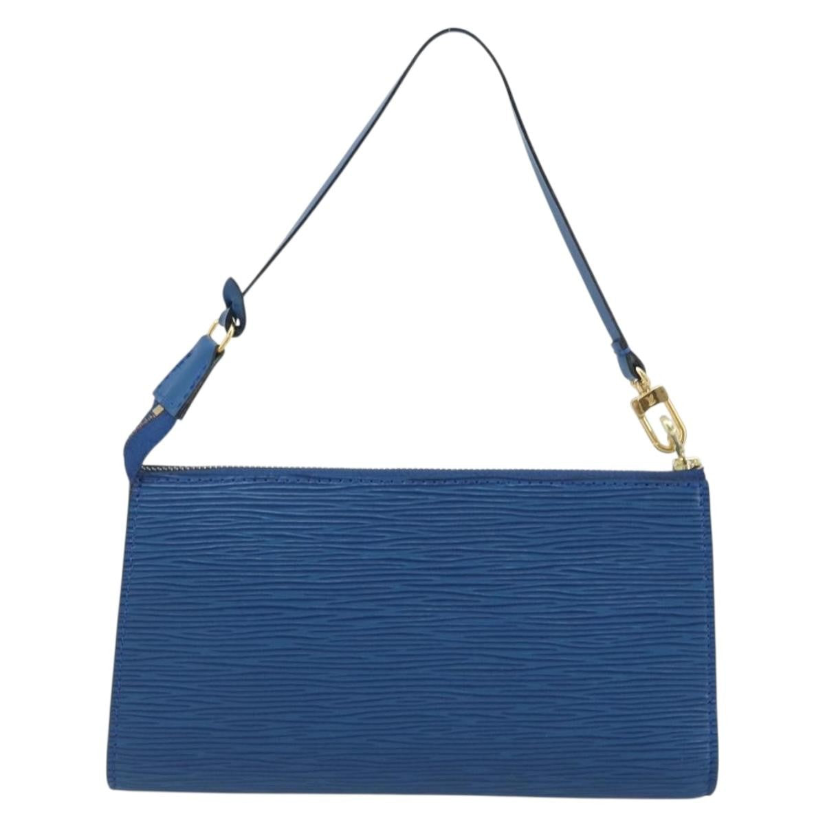 Louis Vuitton LOUIS VUITTON Epi Pochette Accessoires Pouch Blue M52985 LV Authentic BA11656 Bag